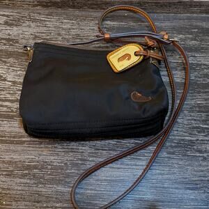 Dooney & Bourke Black Nylon/Fuschia Interior Crossbody Bag